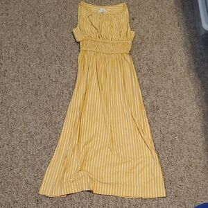 Yellow Striped Maxi Sun Dress